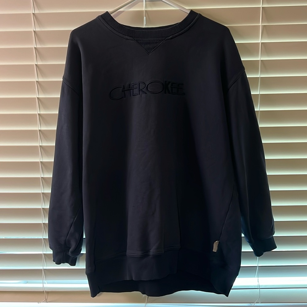 Vintage 90’s Cherokee Tag Embroided Logo Crewneck Sweatshirt Navy Blue